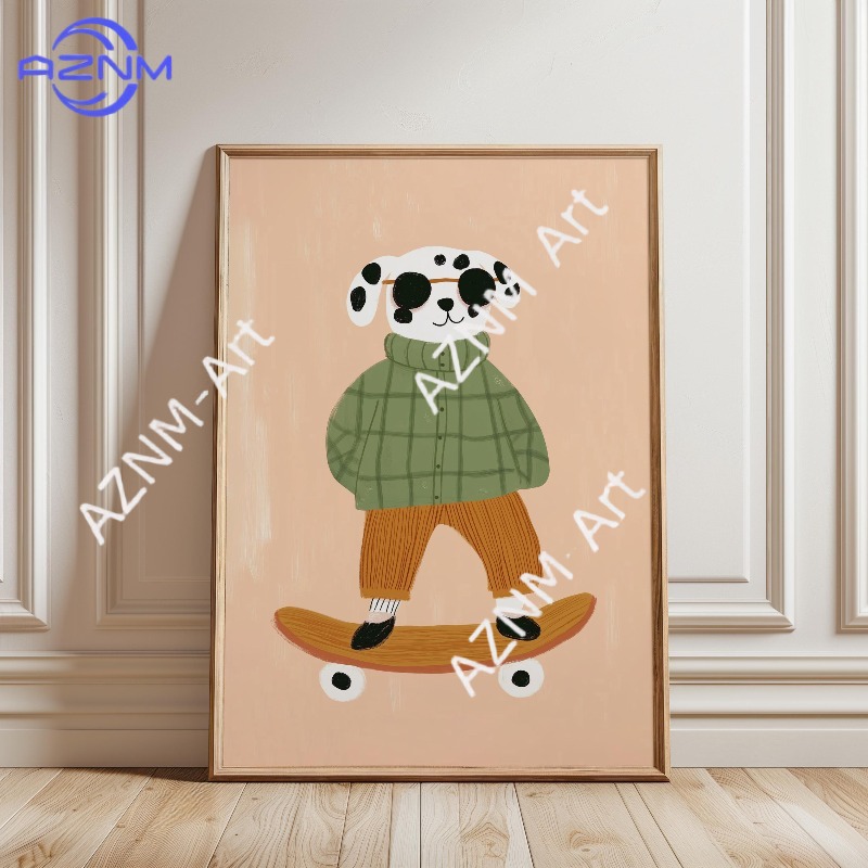 1PC Funny Animal Skateboarding - Baby Nursery Needs incelemesi ve fiyatı
