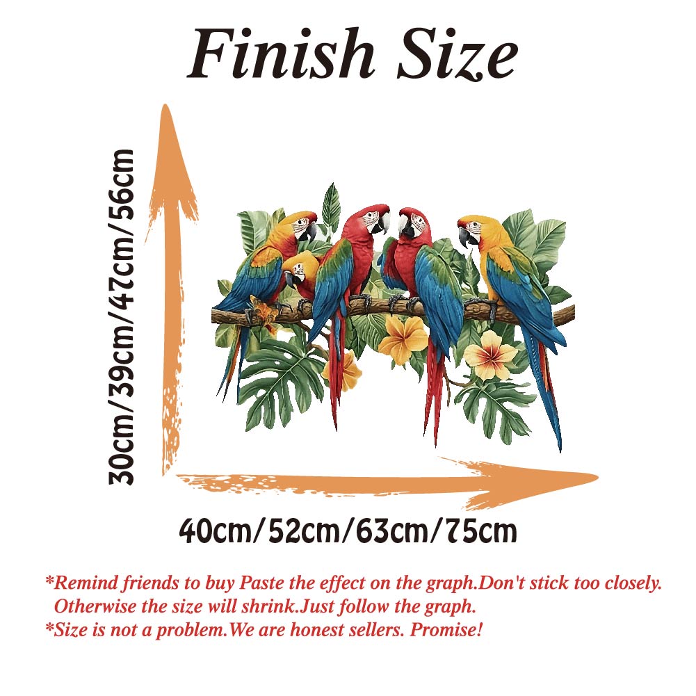 3Pcs Parrots on Branch Wall St - Baby Nursery Wallpaper incelemesi ve fiyatı