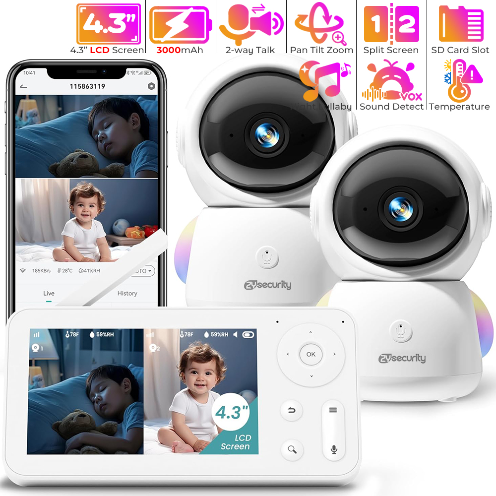 2K Baby Monitor with 2 Cameras - Baby Nursery Night Light incelemesi ve fiyatı