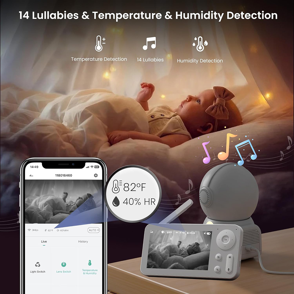 2K Baby Monitor with 2 Cameras - Baby Nursery Night Light incelemesi ve fiyatı